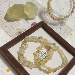 Elegant Yellow Gemstone Bracelet Set
